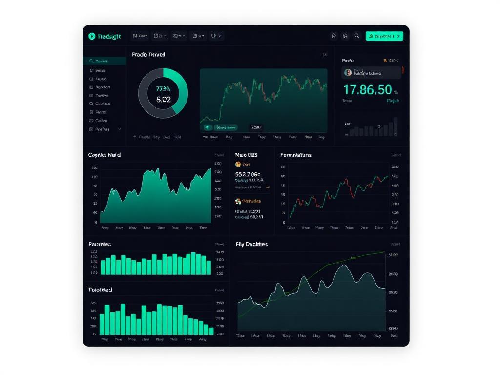 Modern digital marketing dashboard with glowing neon data visualizations
